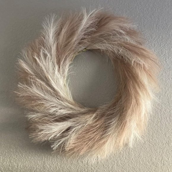 27'' Faux Artificial Pampas Wreath for Front Door Dacoration - Picture 2 of 5